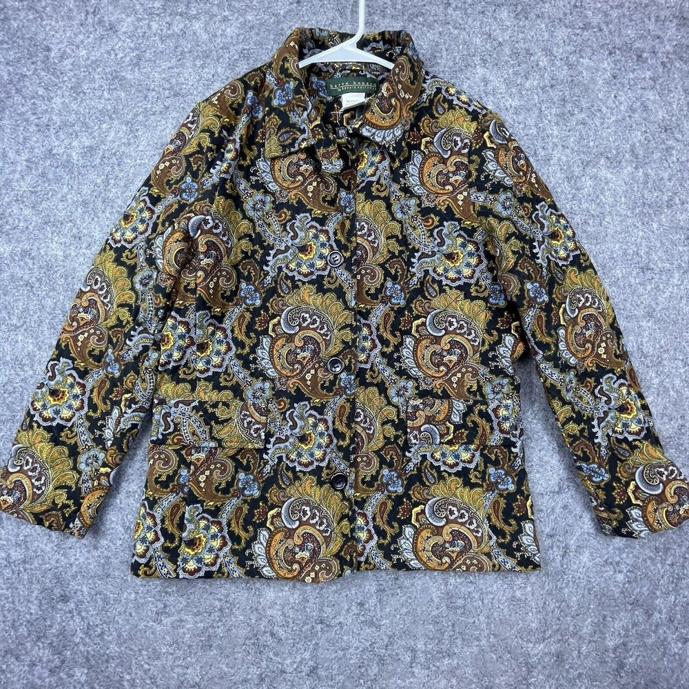 Harve Benard Diamond Quilted Jacket Womens 8 Moody Colors‎ Paisley Luxe